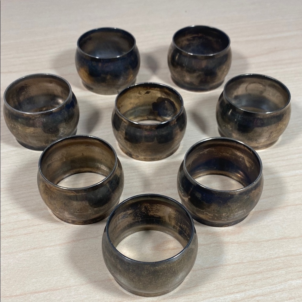 Set of 8 Silver Plated Napkin Rings